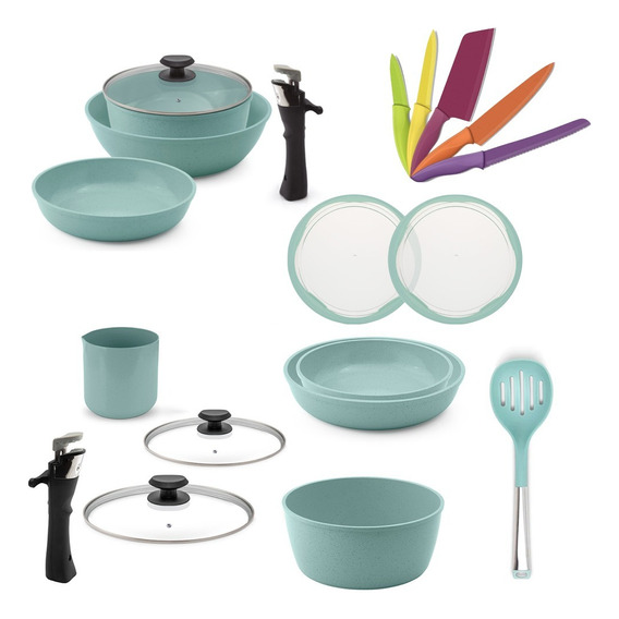 Jade Cook Smart 20 Piezas Batería De Cocina + Utensilios 