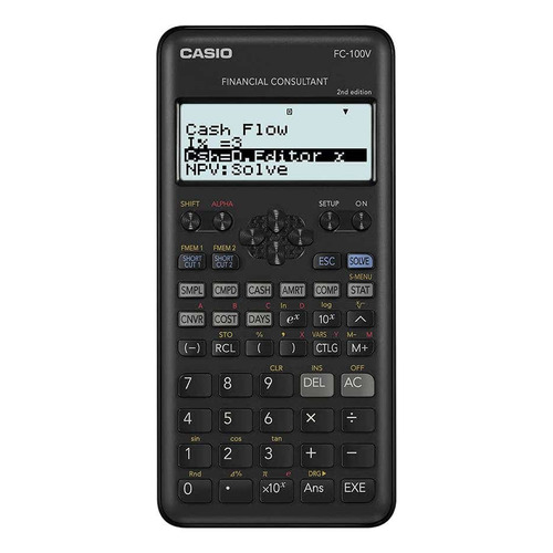 Calculadora Financiera Casio Fc-100v 2da Ed - Color Negro