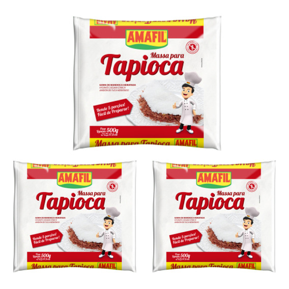 Harina Goma De Tapioca 500g Amafil - Sin Gluten - 3 Piezas 