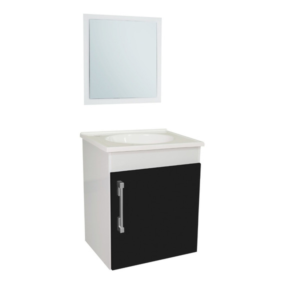 Kit Mueble Con Puerta Para Baño + Espejo +  Bacha - Fit