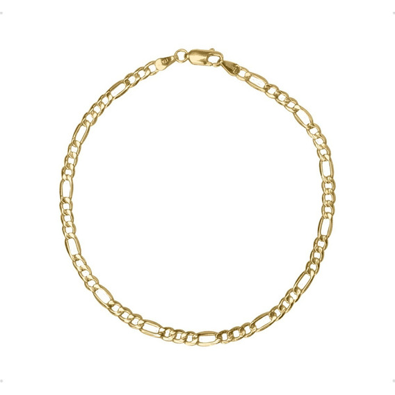 Pulsera Figaro Esclava Oro 10k Italiano 21cm - 3.5mm Italy