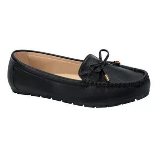 Mocasín Negro Suela Flexible Ligeros Plantilla Acojinada