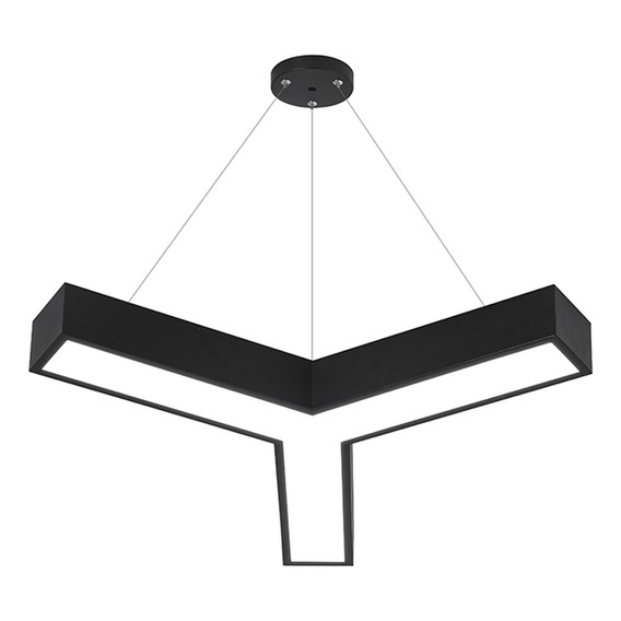 Lámpara Led  Diseño Y  Negro 24w/55cms Luz Fría