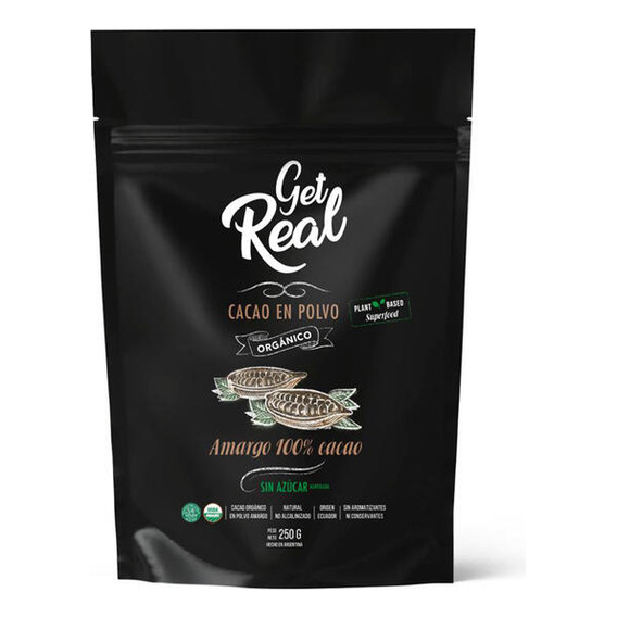 Cacao Amargo En Polvo Orgánico Get Real 250 G