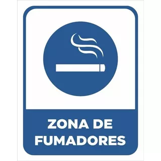 Cartel Zona De Fumador Medida 40 Cm Por 45 Cm Para Comercio E Industria, Fomentando La Organización Y El Cumplimiento Para Facilitar La Delimitación De Área Permitidas Para Fumar
