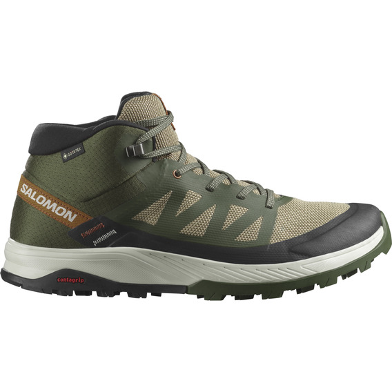 Calzado Salomon Hombre- Outrise Mid Gtx Verde-senderismo