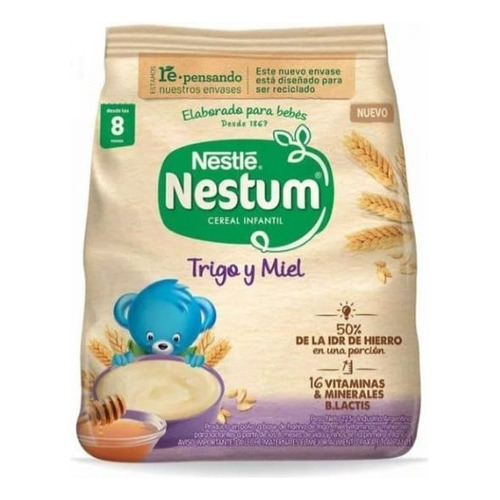 Nestum cereal infantil trigo y miel sin azúcar agregada 225g