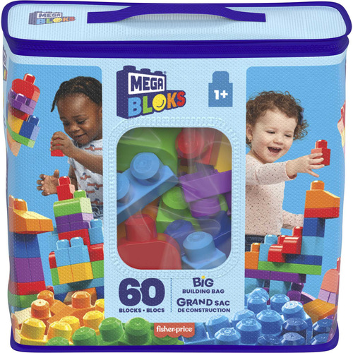 Mega Bloks Bolsa De Construcción 60 Piezas Versión Azul