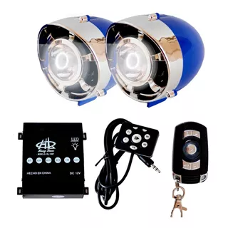 Faro Bocina Amplificador Con Luz Alarma Moto Bluetooth Sd Fm