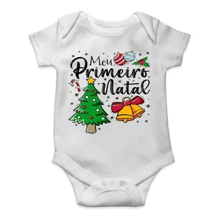 Body Bebê Personalizado Temático Meu Primeiro Natal
