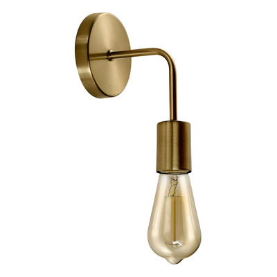 Aplique De Pared Vintage Dorado Mate Diseño Apto Led E27