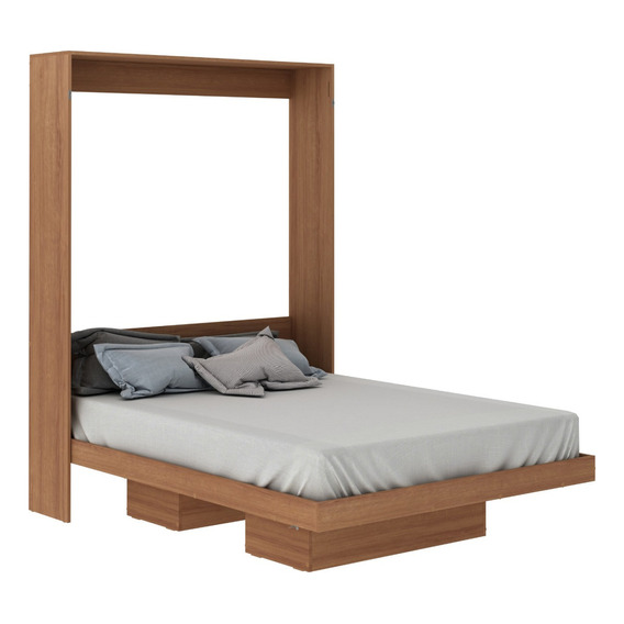 Cama Rebatible De Pared O Repisa - 2 Plazas - 8016 Color Almendra