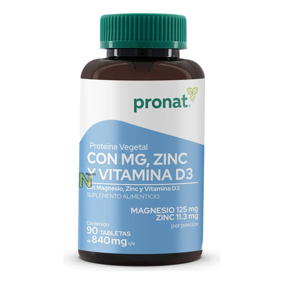 Pronat - Magnesio Zinc Y Vitamina D3 - (90 Tabletas) - Sin sabor