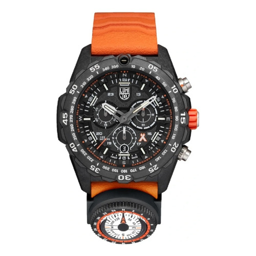 Reloj De Pulsera Luminox Para Hombre Naranja Xb.3749 Color del bisel Negro Color del fondo Negro