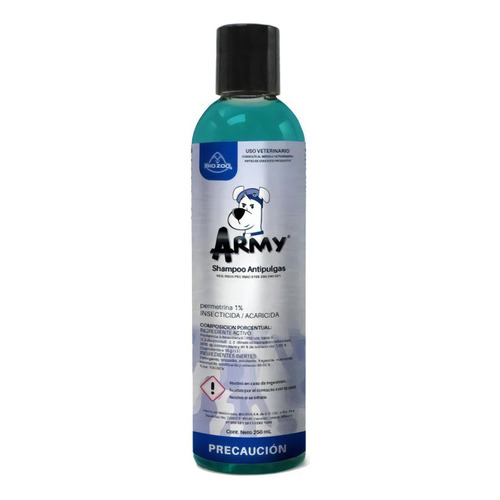 Shampoo Para Perro Army 250ml Antipulgas Fragancia Otro Tono De Pelaje Recomendado Todo