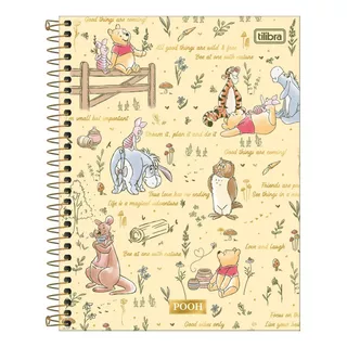 Caderno Universitário Pooh 10 Matérias Capa Dura Tilibra