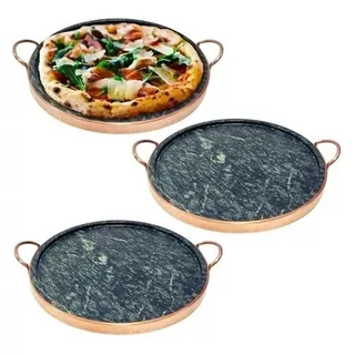 Kit Com 3 Formas De Pizza Pedra Sabão 37 Cm Envio Imediato