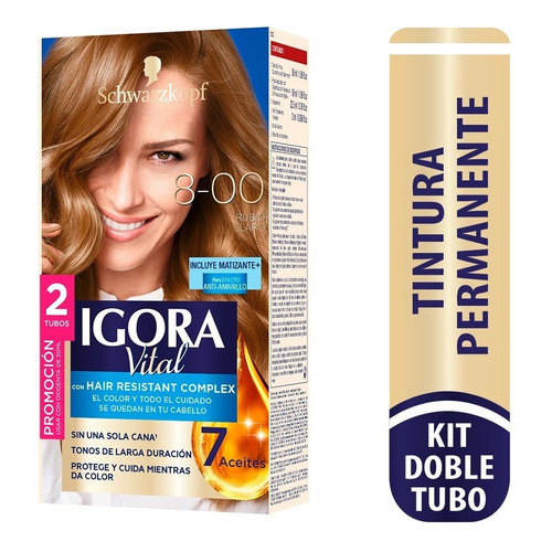  Tinte Cabello Igora Vital Permanente Tono 8-00 Rubio Claro