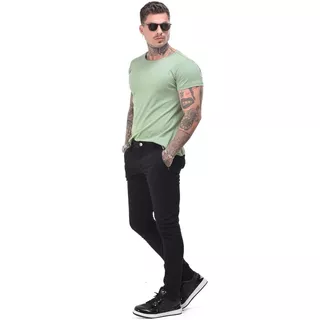 Calças Jeans Sarja Masculina Skinny Slim Coloridas 3% Lycra 