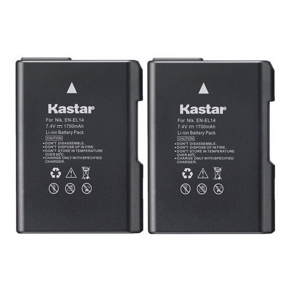 2-pack Bateria Kastar En-el14 Nikon D3100 D5100 D3200 D5200