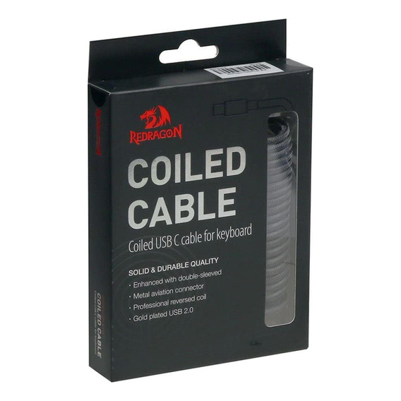 Cable Para Teclado Redragon Coiled A115b Black Color Del Teclado Negro Idioma Español