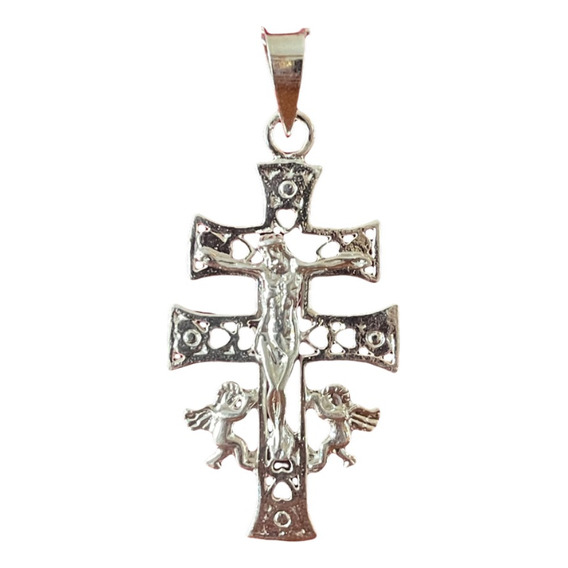 Cruz De Caravaca Grande / Cadena Gruesa En   Plata Ley 0.925