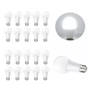 Paquete 20 Focos 12w Led Ahorrador E27 Megaluz Luz Blanca Luz Blanco Frío