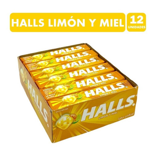 Caramelo Halls Miel Limón (caja Con 12 Unidades)