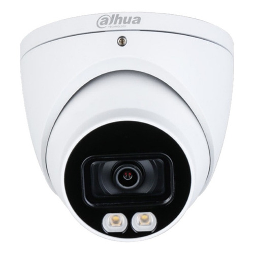 Dahua Cámara Domo HDW1509TNA LED Full Color Resolución de 5MP Lente de 3.6 mm Ángulo de visión 83 Leds para 40 Metros Protección IP67 Micrófono Blanca