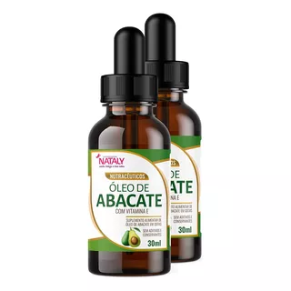 2 Óleo De Abacate Premium Vitamina E Extravirgem 30ml Nataly