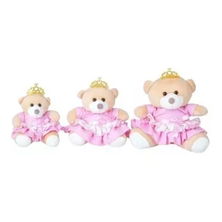 Trio De Ursinhas Princesa 25cm20cm15cm 