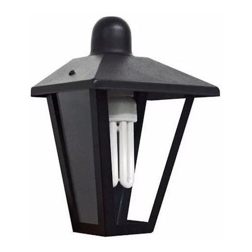 Lámpara farol led de pared Ferrolux F-124 color negro texturado 220V