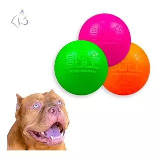 Kit Bolinha Pet Resistente Para Cachorro Grande Rottweiler Cor Rosa | Laranja | Verde