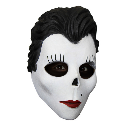Máscara De Catrina Calavera Día De Muertos Halloween Disfraz Color Blanco Diseño Señora Catrina