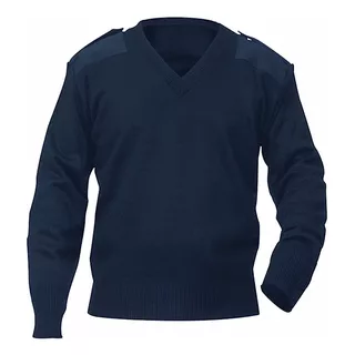 Tricota Sweater Escote En V Tejido Azul Marino 