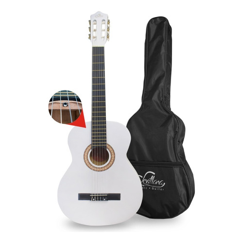 Guitarra Clasica Sevillana 8450 39 Pulgadas Con Funda Blanca Color Blanco