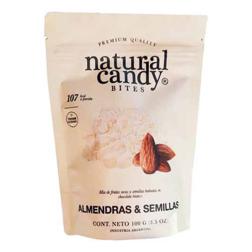 Almendras y semillas en chocolate blanco Natural Candy 100gr