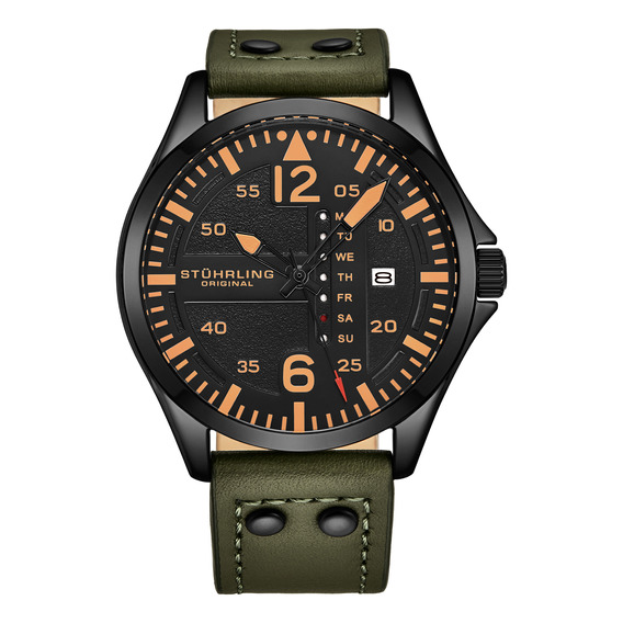 Reloj Stuhrling Original Aeronaut Aviator De 43 Mm De Cuarzo