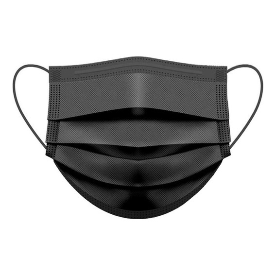 Barbijo Tricapa Negro X 100 Unidades Con Certificado Diseño De La Tela Sem Desenho