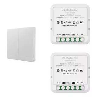 1 Interruptor De Pared 2 Vías Inalámbrico + 2 Receptor Smart