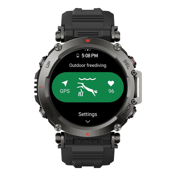 Reloj inteligente Amazfit T-rex Ultra Gps Abyss Black, color de la carcasa negro, color de la correa, color Abyss Black