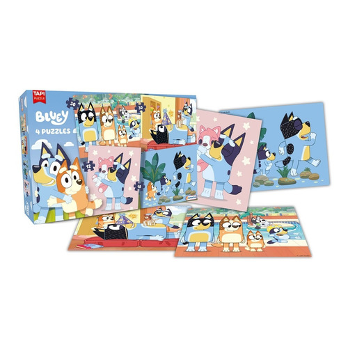 Puzzle Bluey Y Sus Amigos Rompecabezas X 4 Tapimovil