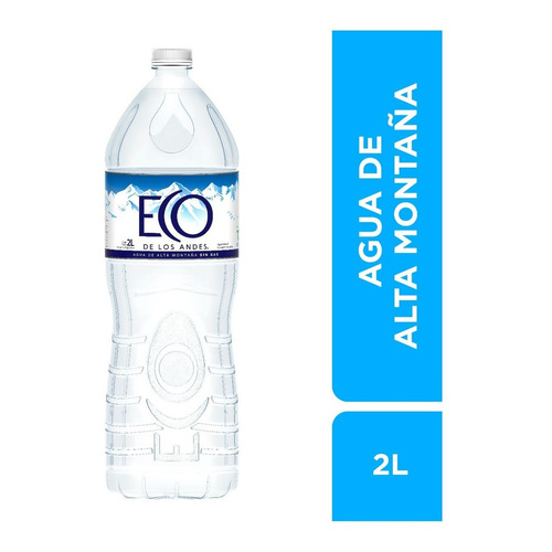 Agua mineral Eco de los Andes sin gas botella 2 L  