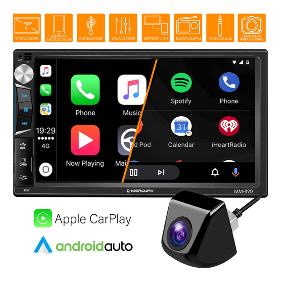 Pantalla Stereo Mirror Link Mercury Bluetooth Camara Grc-21