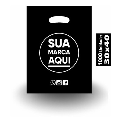 Sacolas Plásticas Personalizadas 30x40 / 1000 Un Promoção