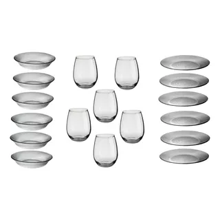 6 Platos Playos + 6 Platos Hondos + 6 Vasos Varios Modelos