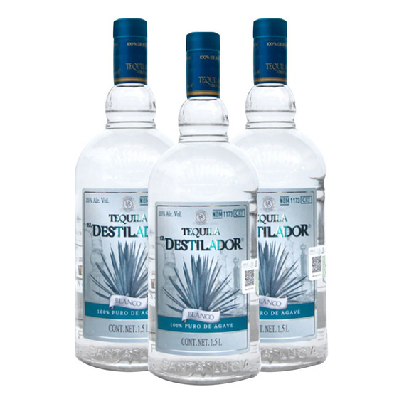 Tripack Tequila Destilador Blanco 1.5l