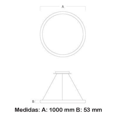 Colgante Led Rond S Moderno 80w Dimerizable Alta Calidad Vk