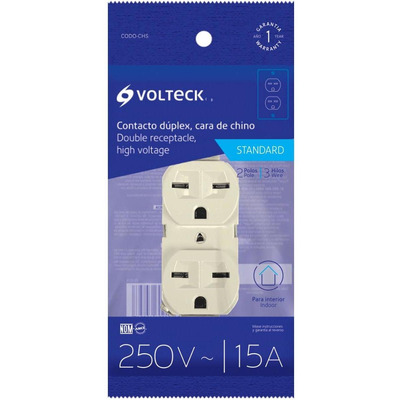 Contacto Doble Alto Voltaje Std Voltech 46104 Color Blanco