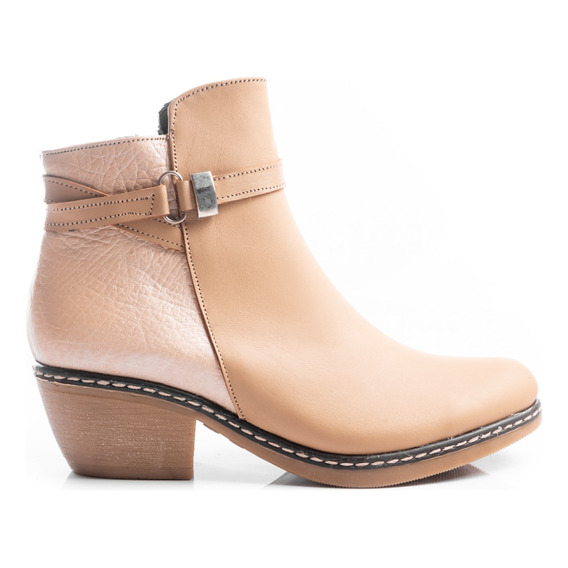 Botinetas Botas Botitas Zapatos Mujer Cuero Taco Fino 